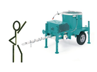 malaxeur utilisé pour les sols coulés sur place 